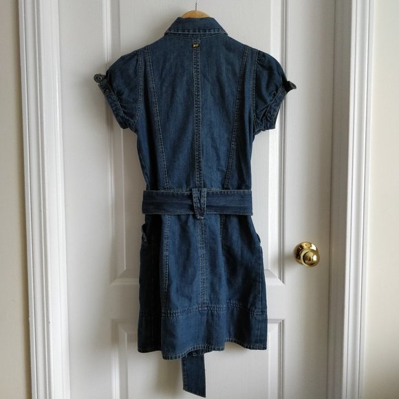 DEX Vintage Stories Belted Denim Dress Sz XS - Picture 5 of 6